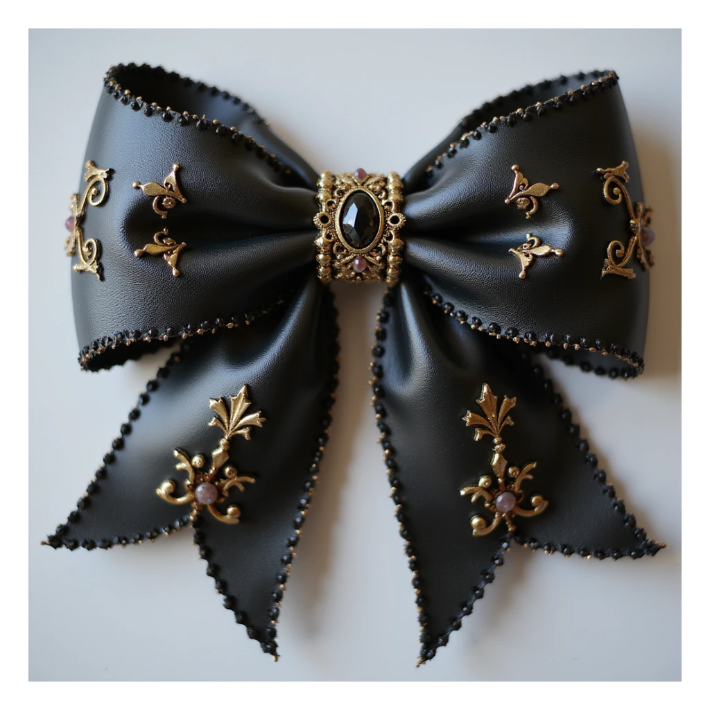 gothic bow with accessories, photorealistic style, variation 4 sticker