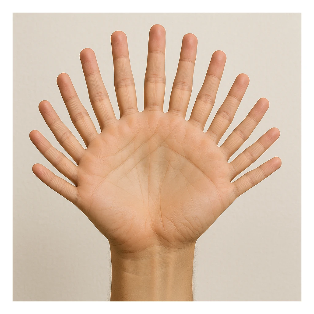 Add extra fingers to the hand with 10 fingers sticker