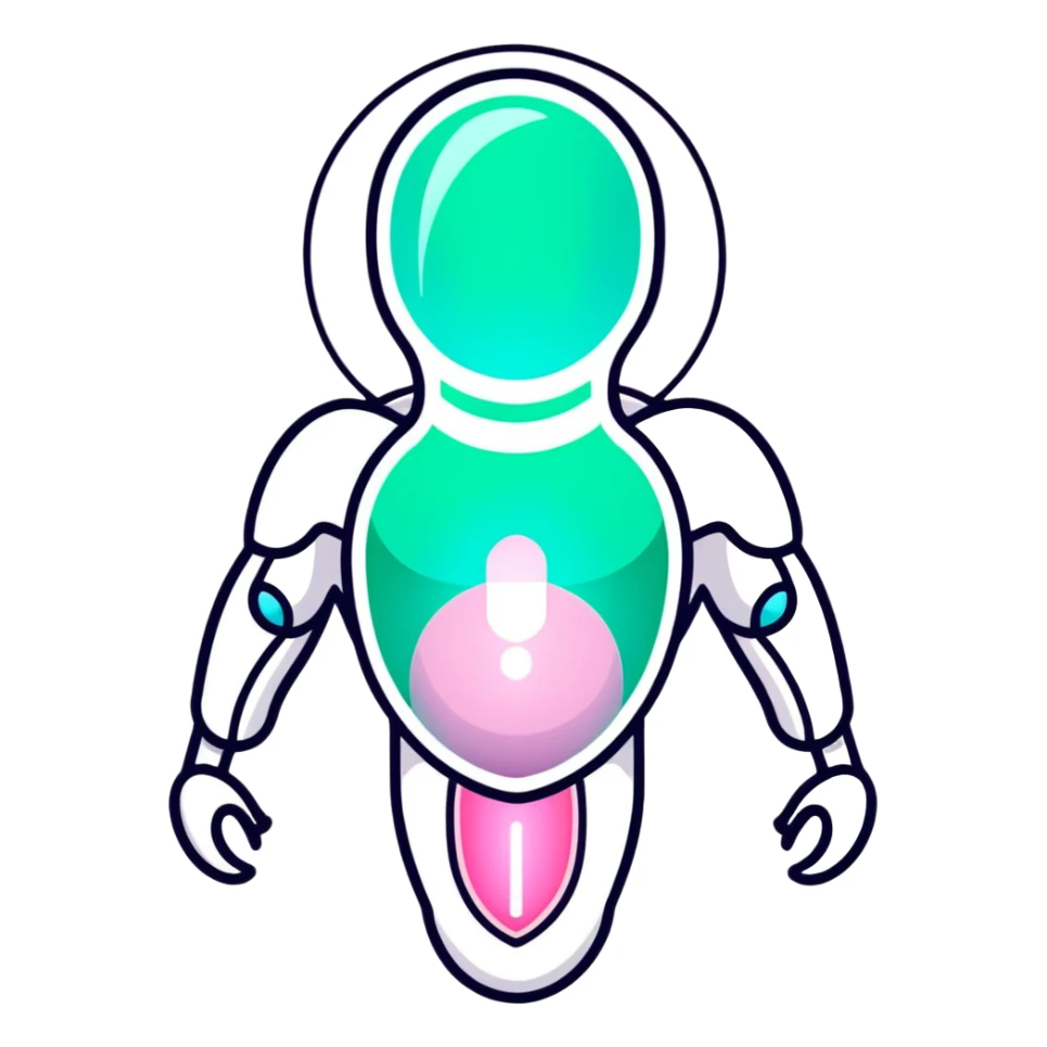 Silver semi-transparent capsule floating next to an ethereal glowing immune system figure, with a small shining shield over a luminous thyroid gland sticker