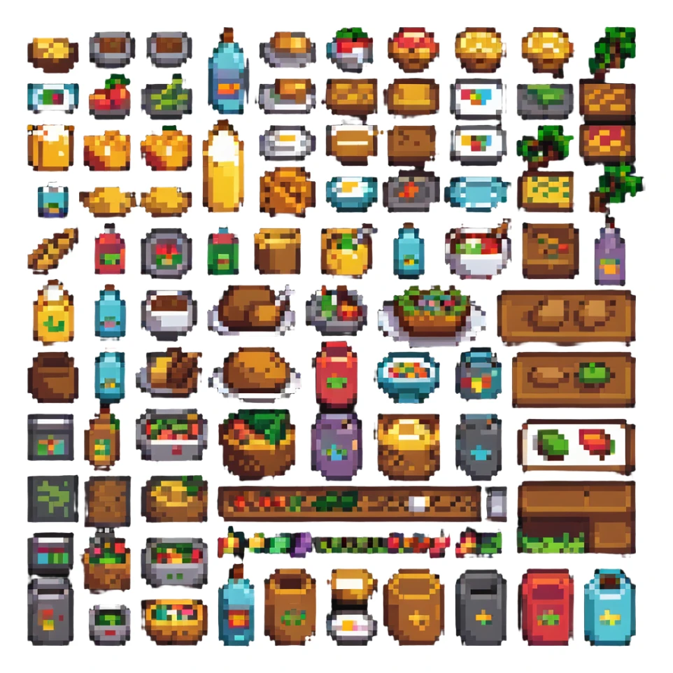 food item in pixel art style with a 32-color palette sticker