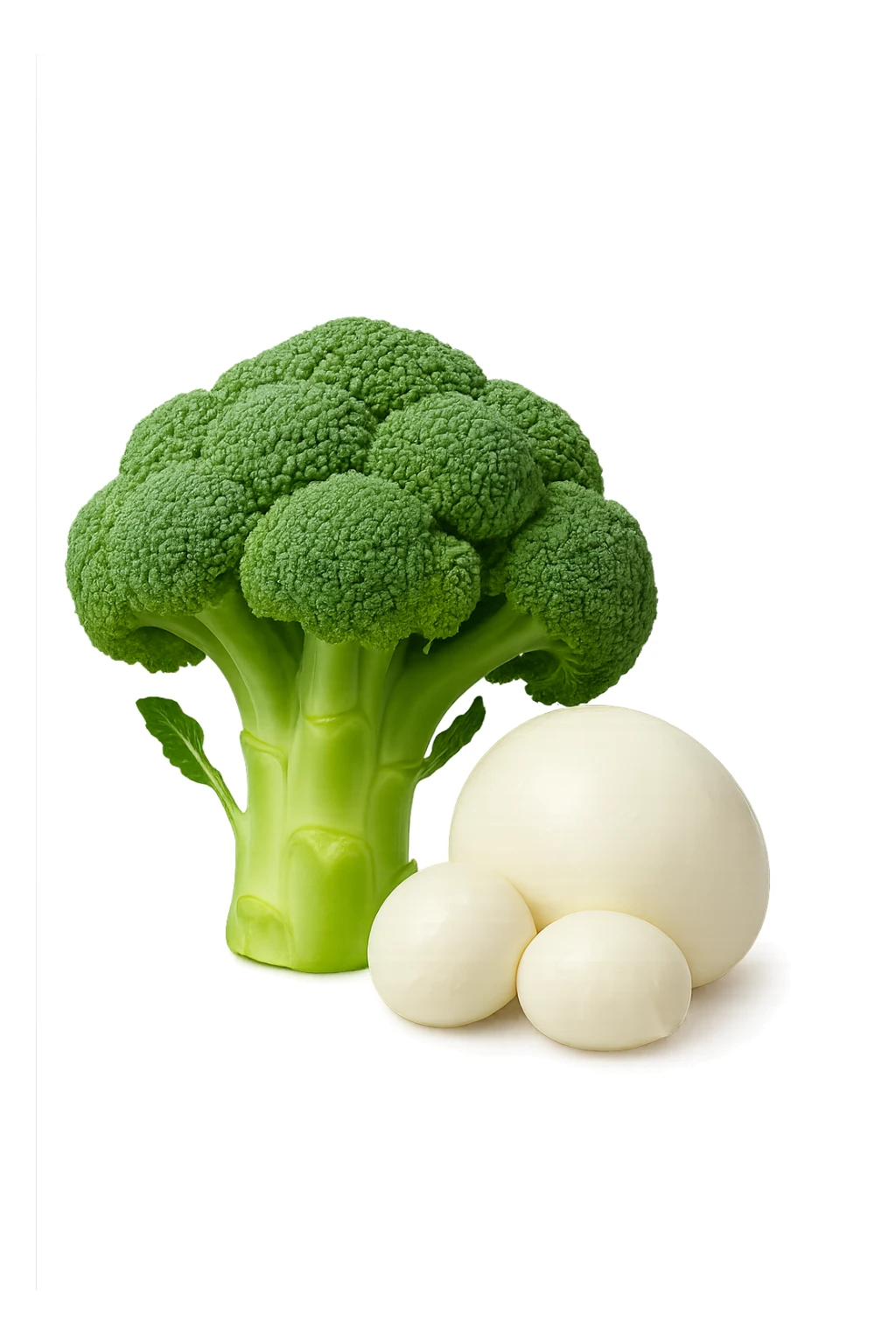 broccoli accanto a mozzarelle sticker