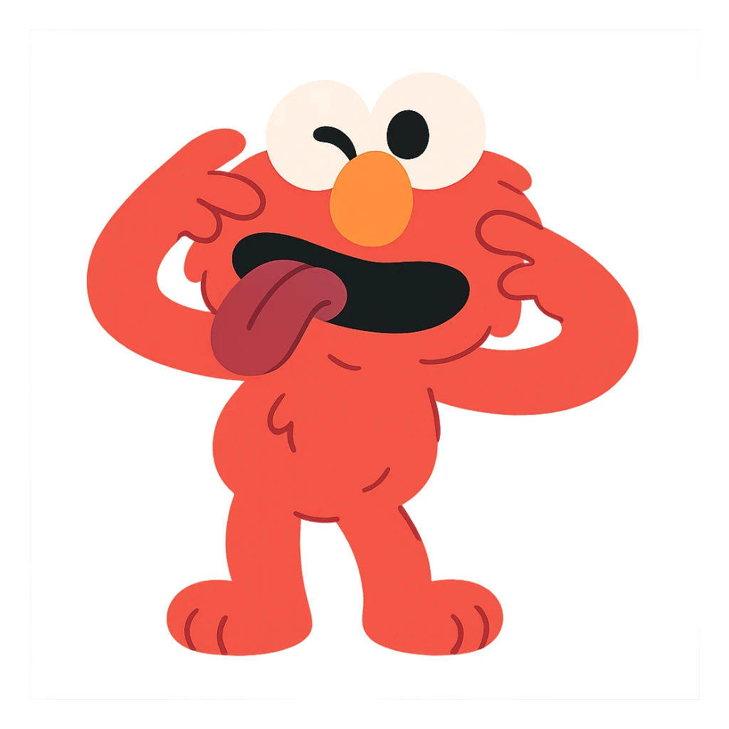 Elmo making a silly face sticker