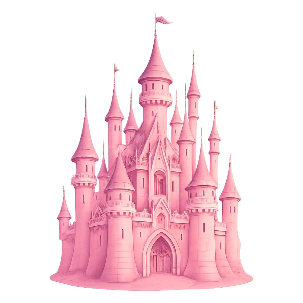 pink fantasy castle sticker