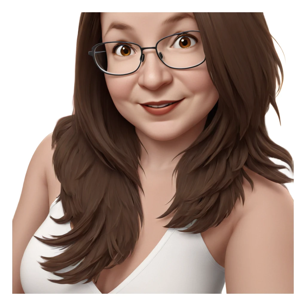 smiling girl with brown hair sticker