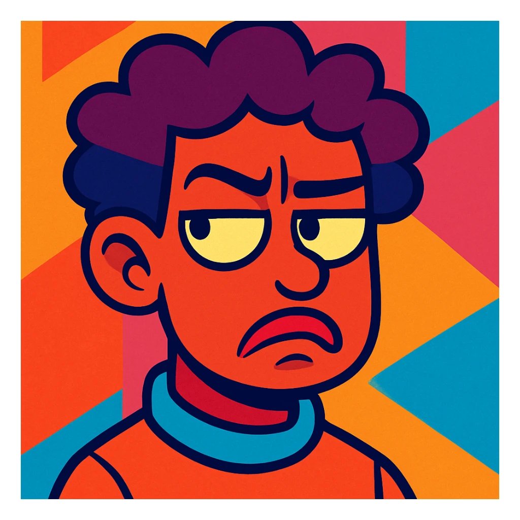 judgemental side eye, expressive face, vibrant toon style sticker