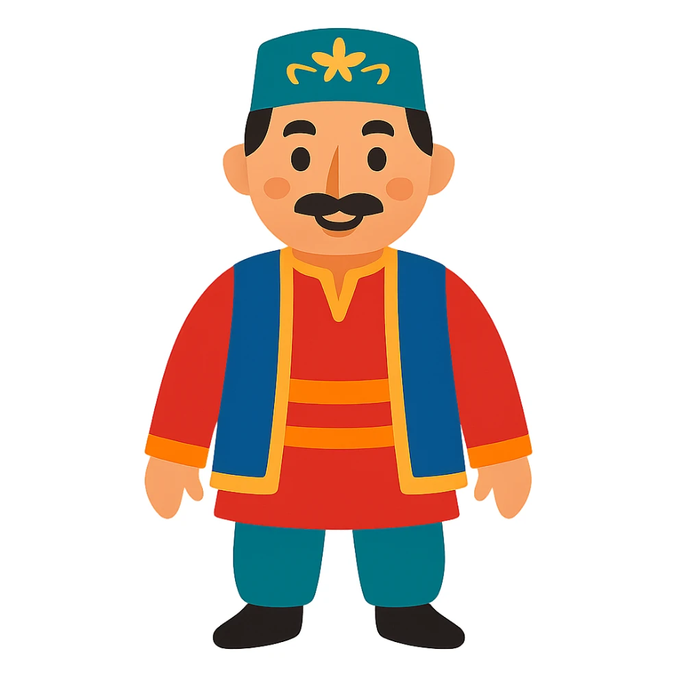 Tatar man in colorful clothing sticker