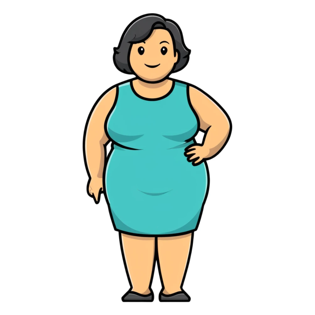Middle-aged woman with a fuller figure, mid-40s sticker