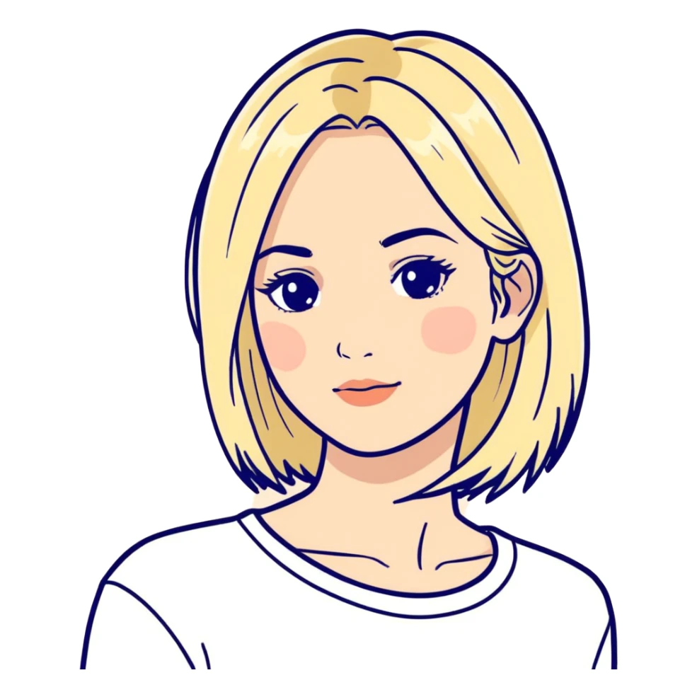White girl blond hair 42 years old sticker