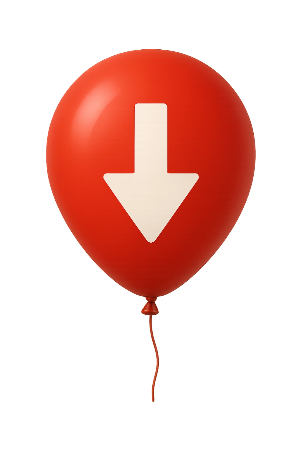 palloncino rosso con freccia in giù  sticker