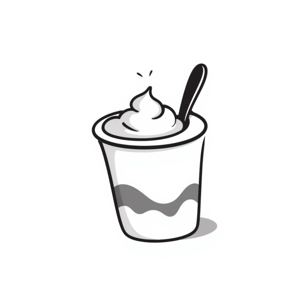 yogurt in a hand drawn doodle style sticker