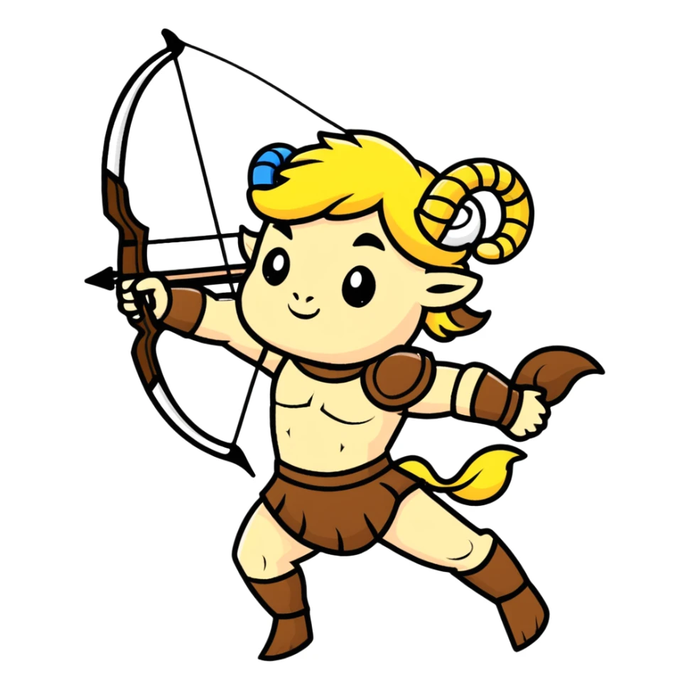 Sagittarius archer centaur fighting Aries ram, Sagittarius victorious sticker