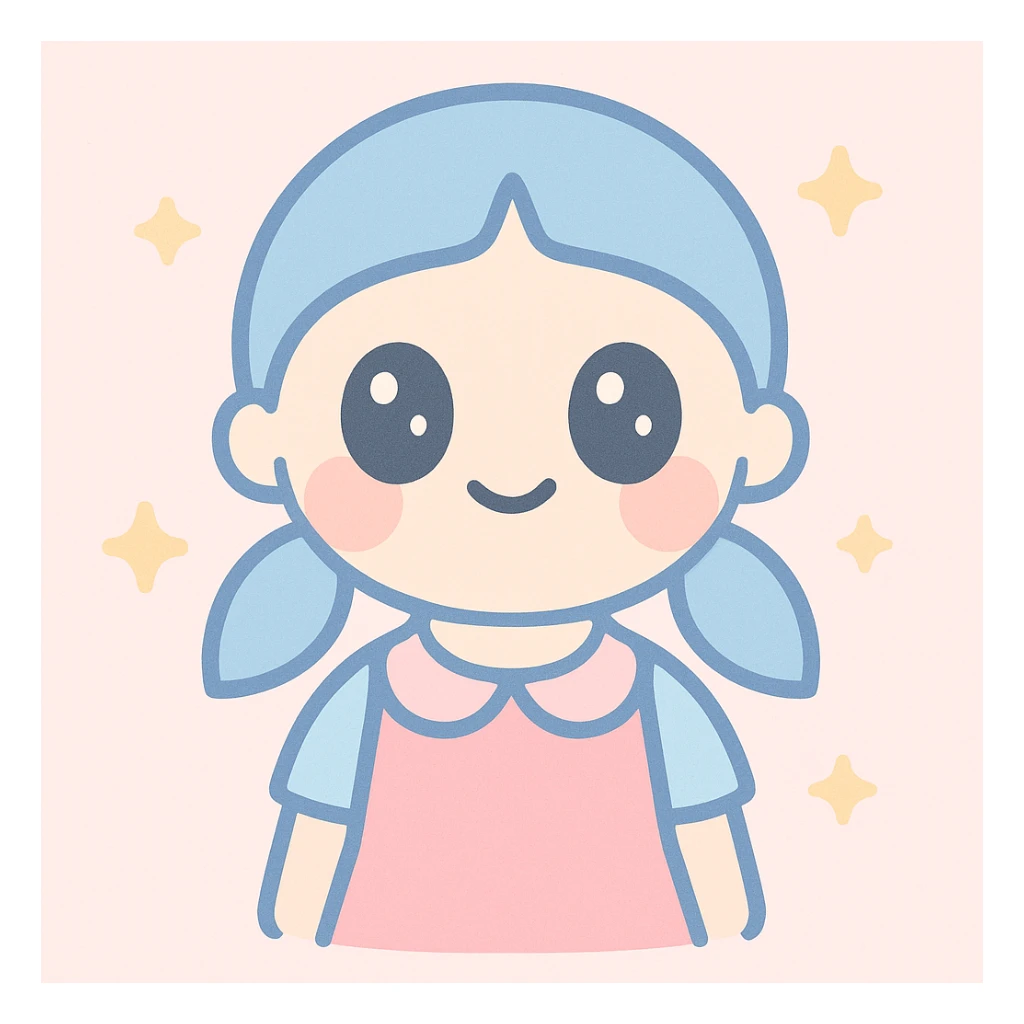 squid game doll, cute style, big eyes sticker