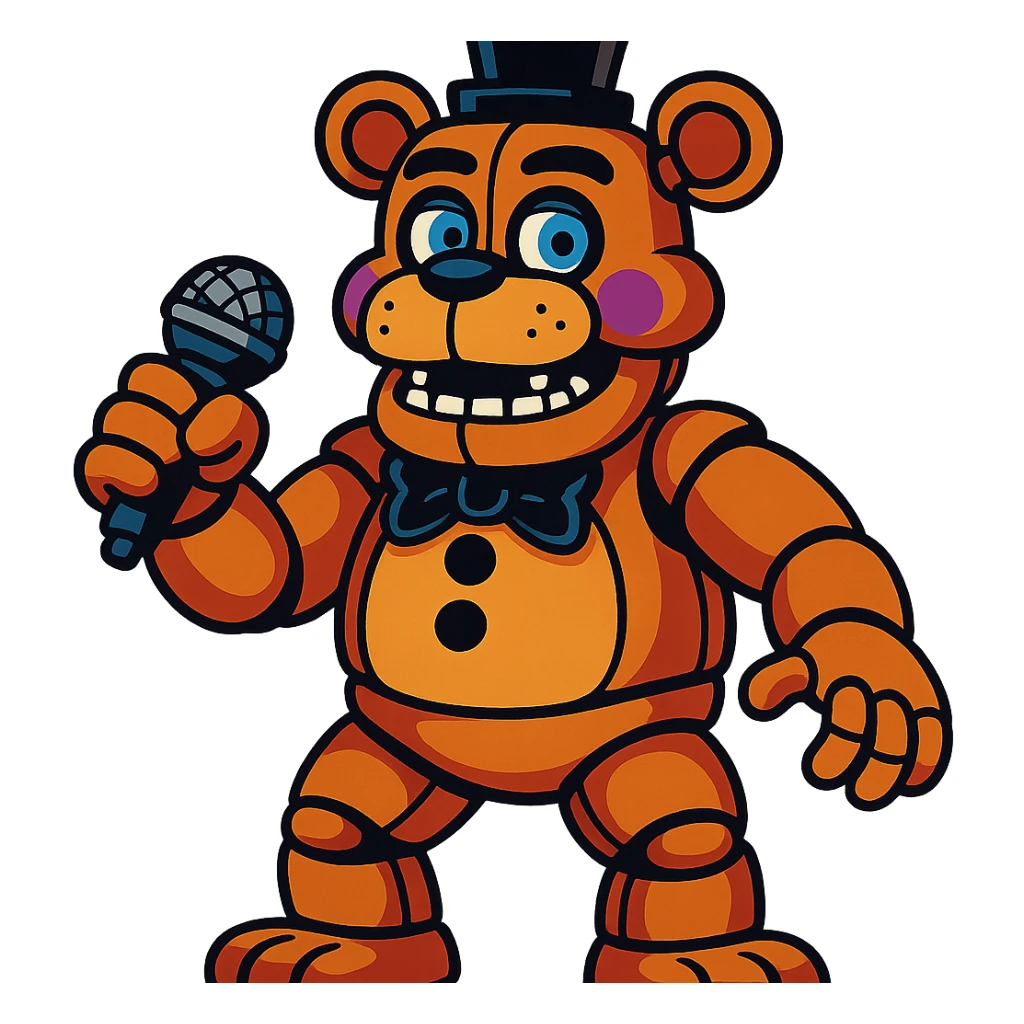 Freddy from Five Nights at Freddy's, highly detailed, vibrant toon style sticker