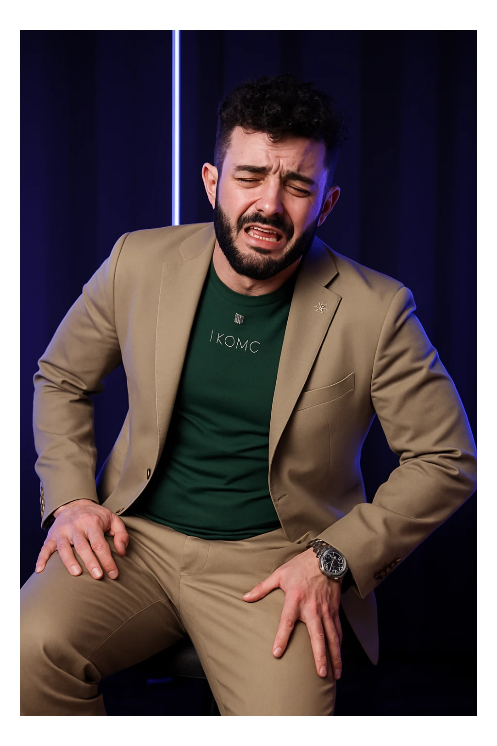 Uomo con dolore per via dei suoi fianchi asimmetrici sticker