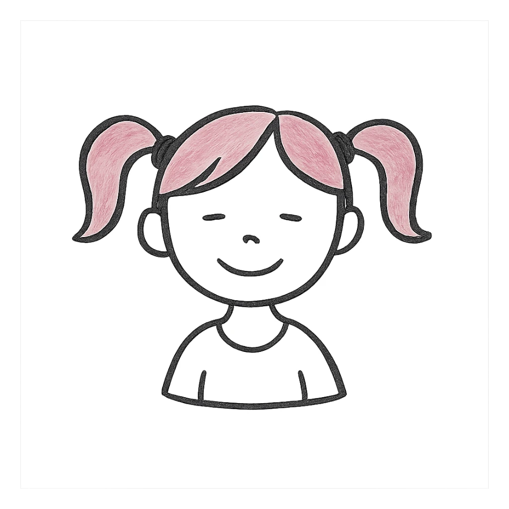 A girl with pink hair tied on both sides sticker