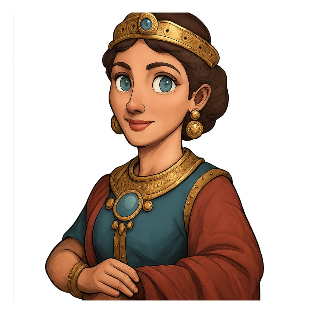 Civilization VI leader with beautiful eyes in general cartoon style sticker