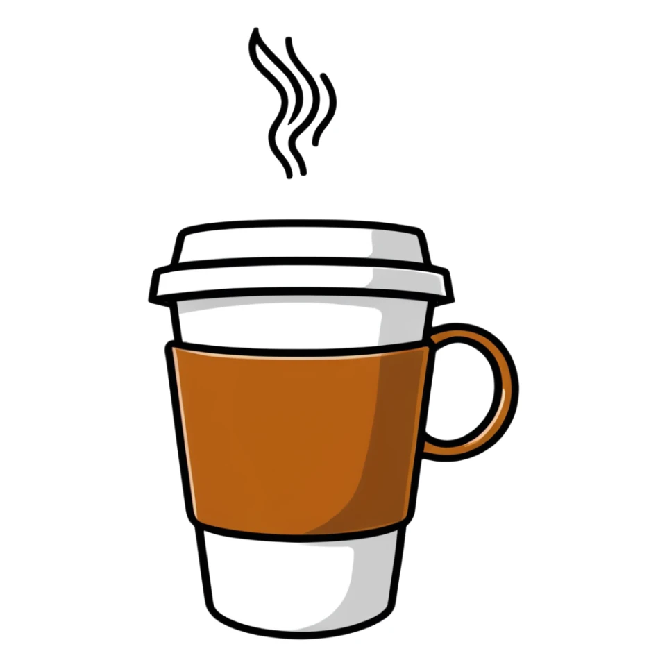 coffee cup in soft pink color sticker