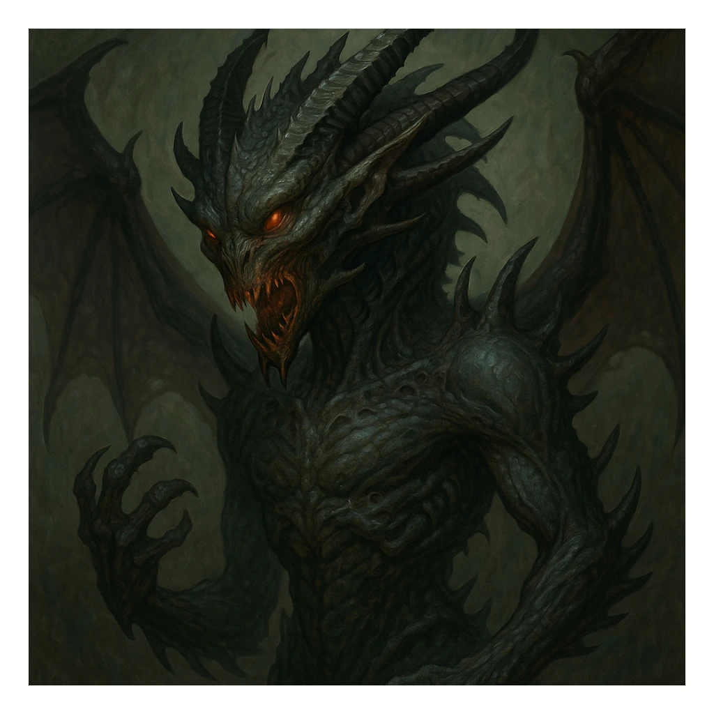 character that is 60% dragon, 20% demon, and 20% alien, blending features of all three in a creative way sticker