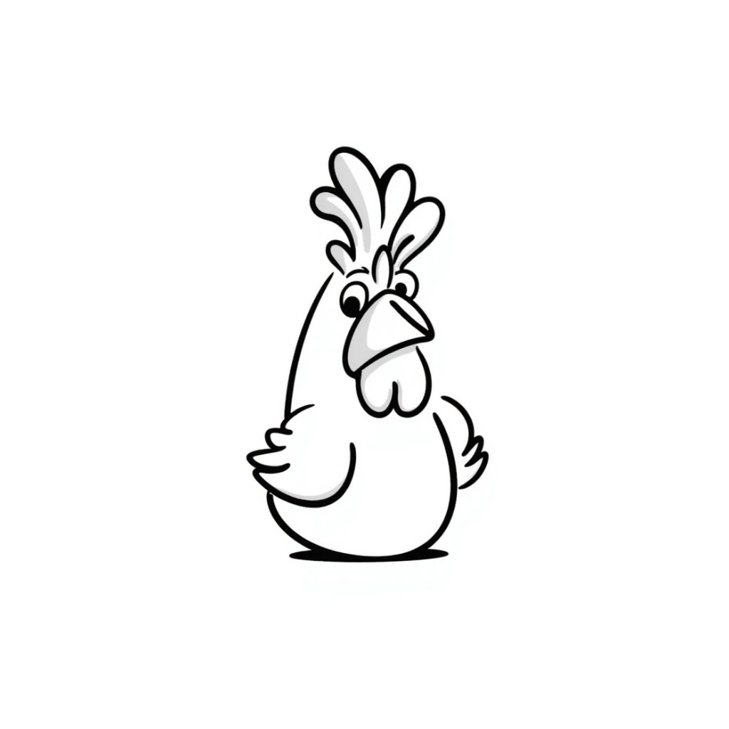 Hei Hei rooster from Moana with tall comb and confused expression sticker