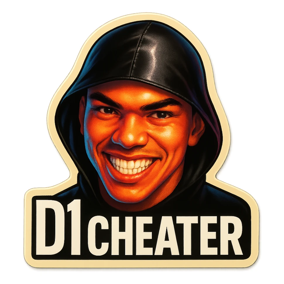 grin
 add the words " D1 Cheater " in White sticker