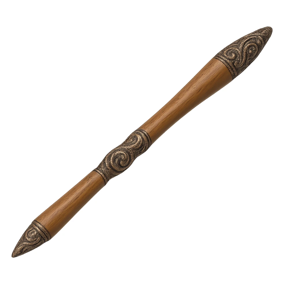 Remove the head of the gavel, leaving only the ornate handle. Keep the background transparent. sticker