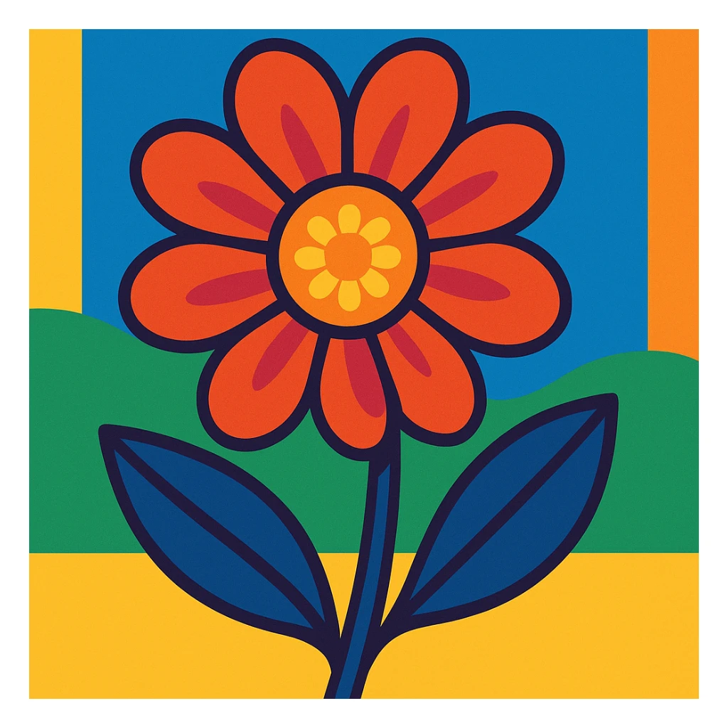 aesthetic flower, vibrant toon style sticker