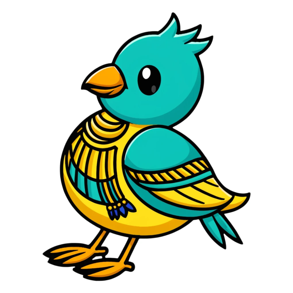 Chimu goldwork jewelry with bird motif sticker