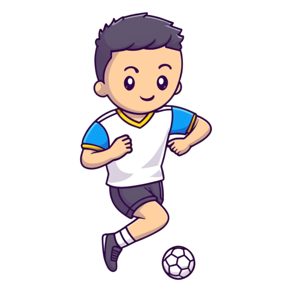 Ukrainian young man in a white embroidered shirt playing sports sticker