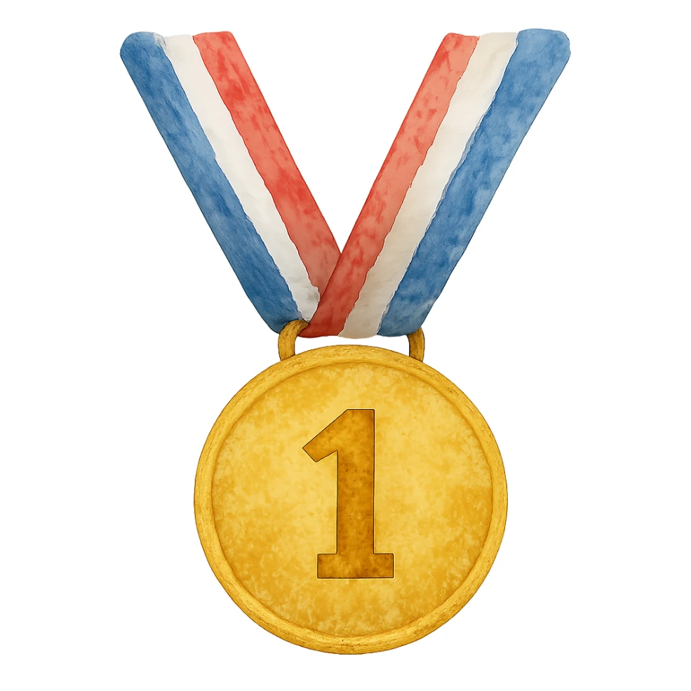 watercolor style medal sticker