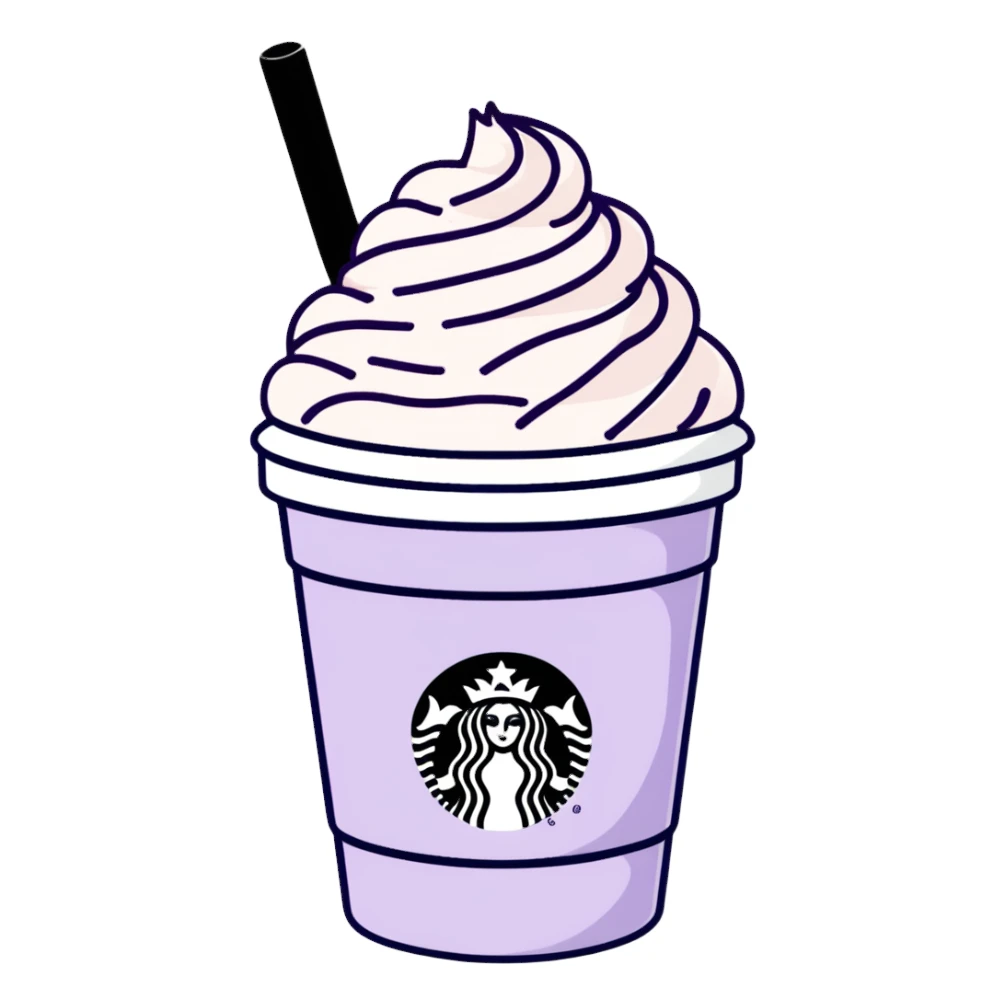 Starbucks lavander white Moca Frapuchino  sticker