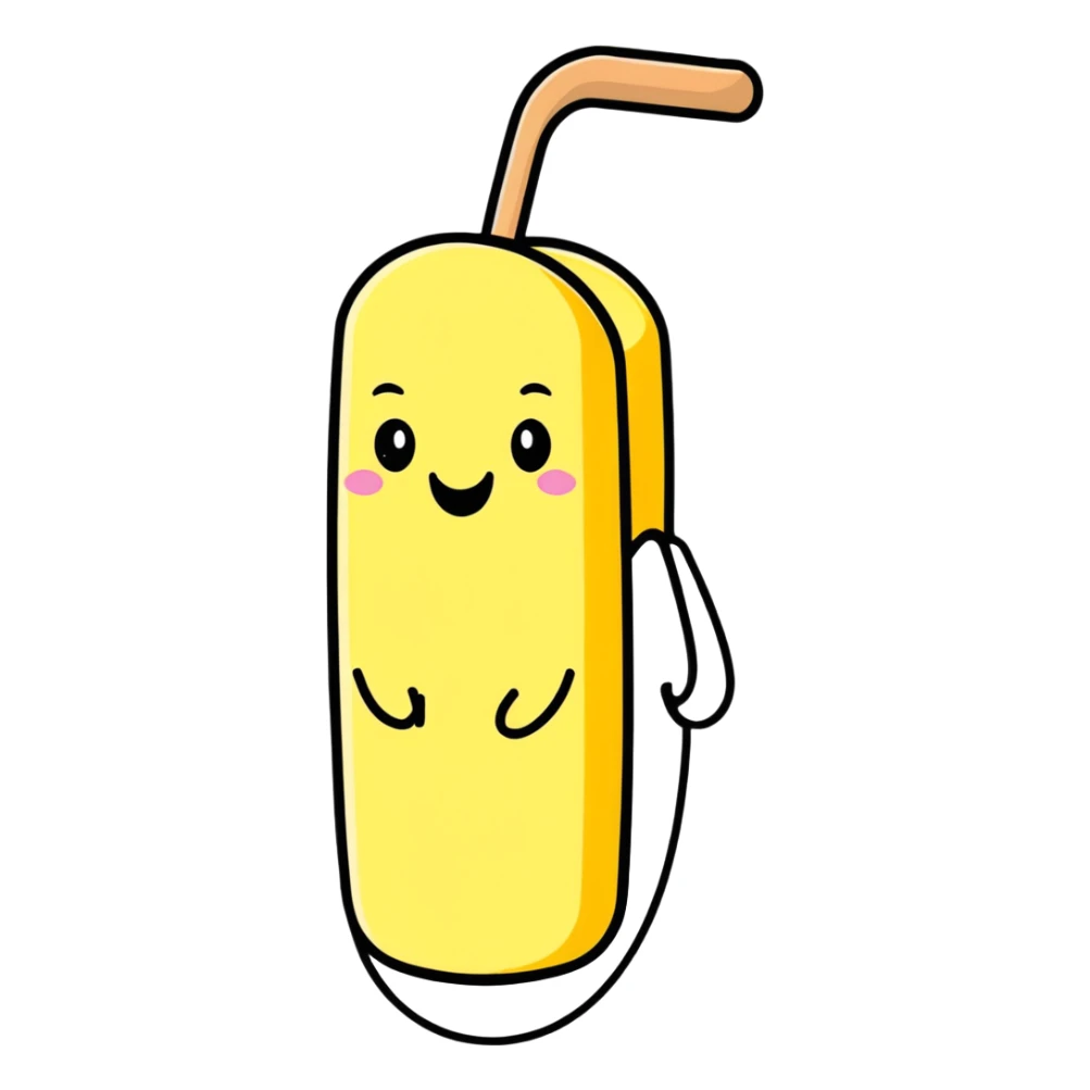 cute butter stick with a happy face sticker