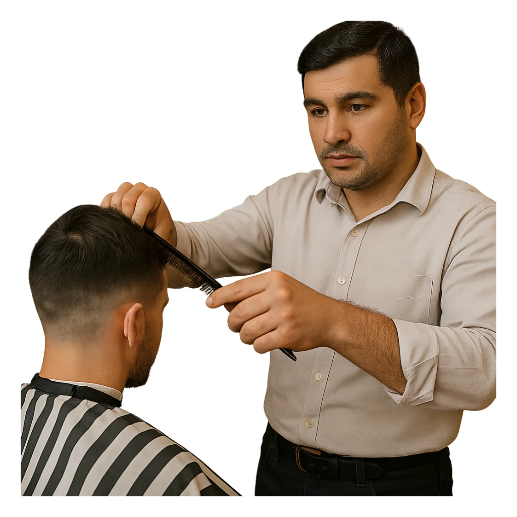 Now all that's left is the barber, take out the rest. sticker