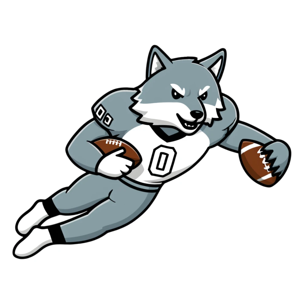 Wolf football player ready to tackle sticker