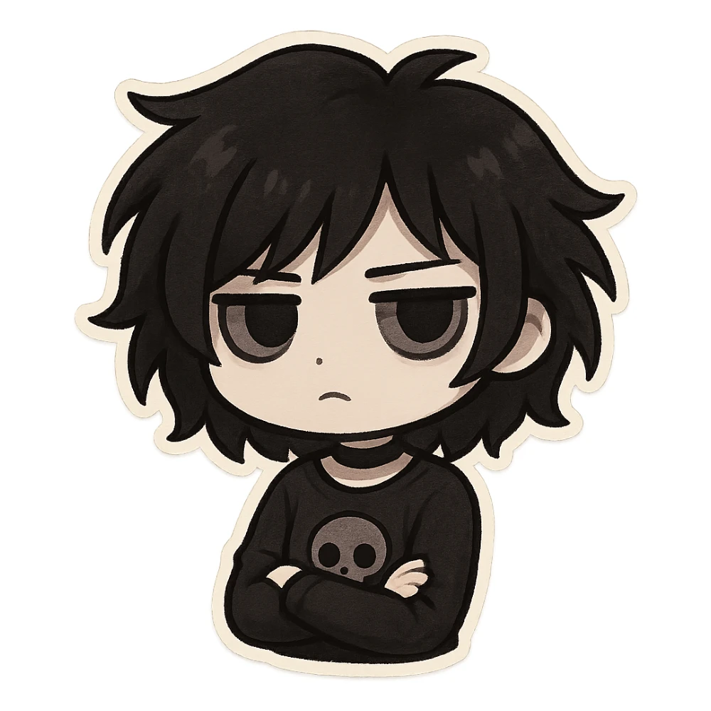 Goth black object sticker