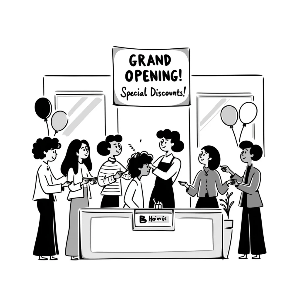 discount, event, customer attraction for hair salon marketing sticker