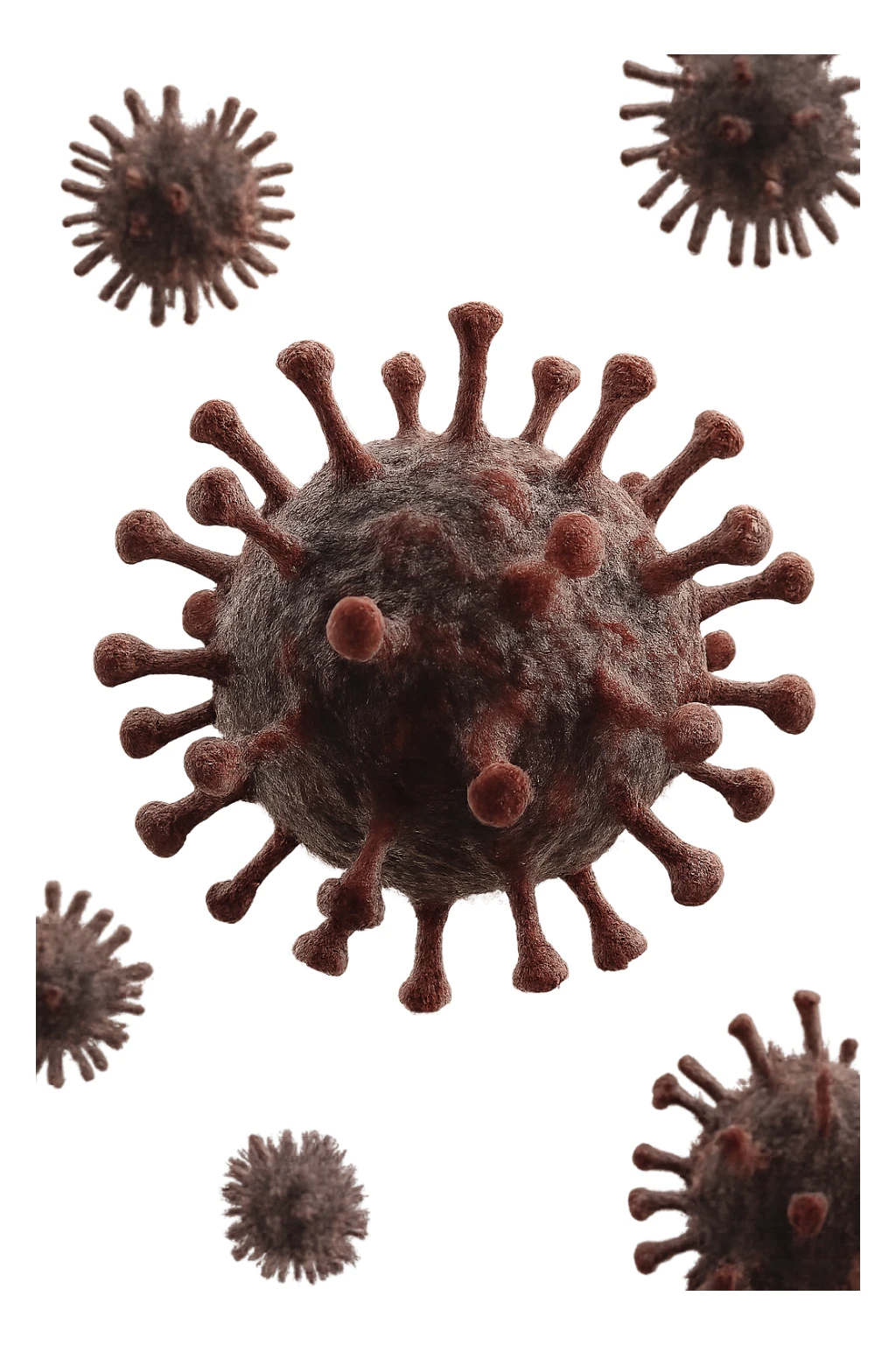 virus fluttuano in aria, iperrealistico 4k sticker