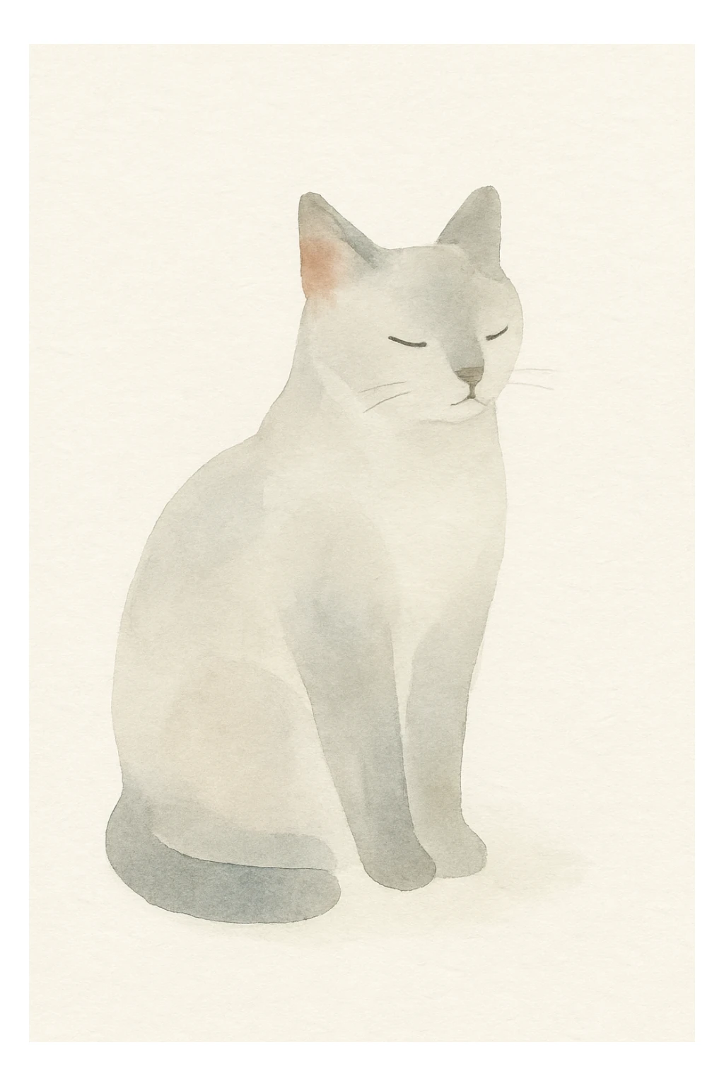 cat in watercolor art style sticker