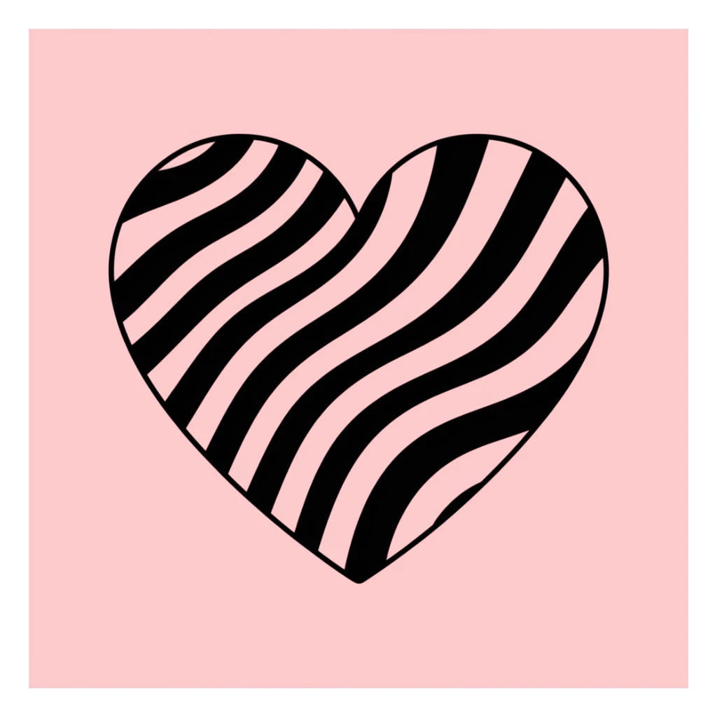 heart with a zebra stripe pattern sticker