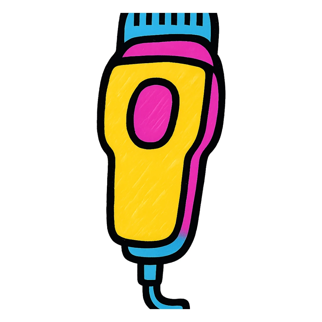 clipper, simple and clear design, vibrant and pop colors icon style sticker
