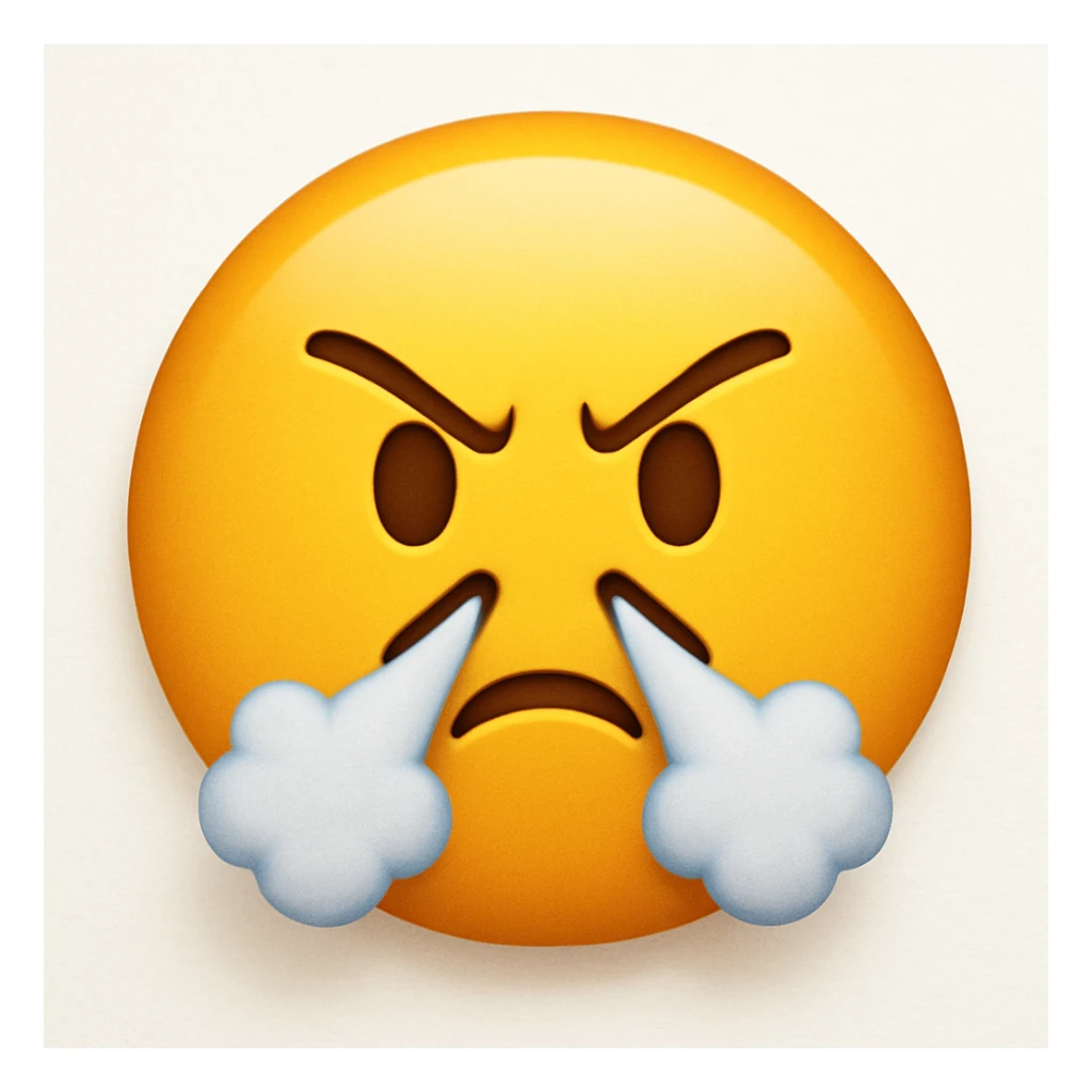 emoji with face with steam from nose sticker