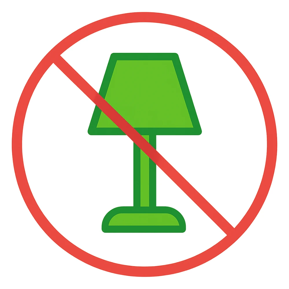 Make the green lamp a much brighter, more vivid green while keeping the red prohibition circle intact. Maintain a transparent background. The style should be consistent with the original images. sticker