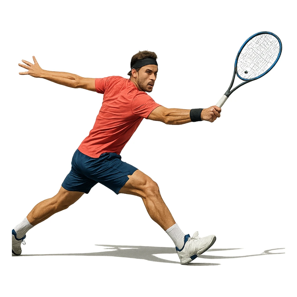 tennis player in action, dynamic pose, energetic, athletic sticker