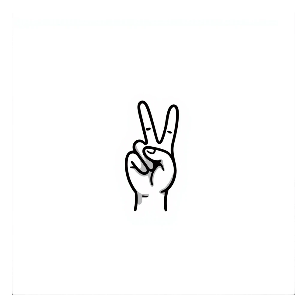 Hand drawn rock on horns hand sign with light skin tone sticker