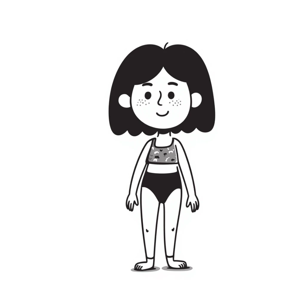 summer day with girl in bathing suit sticker