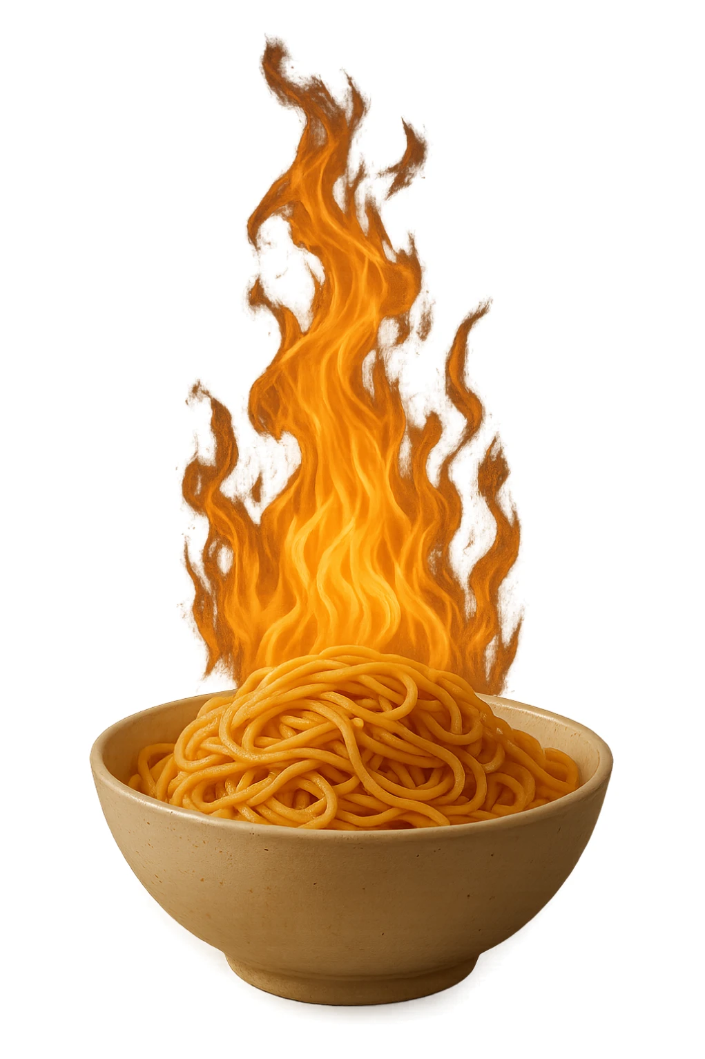 fiamma di metabolismo con bowl di pasta realistici sticker