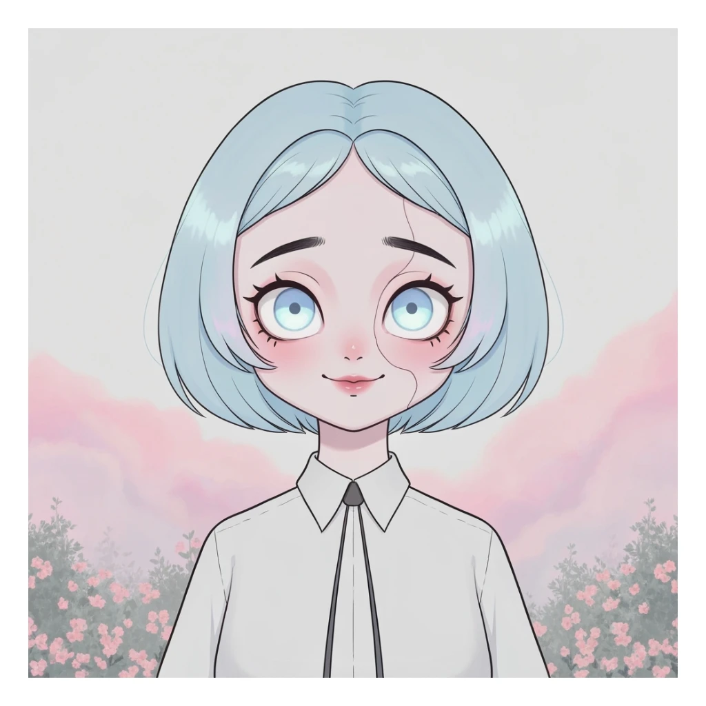 pastel horror profile picture, cute, expressive, minimal, variation 4 sticker