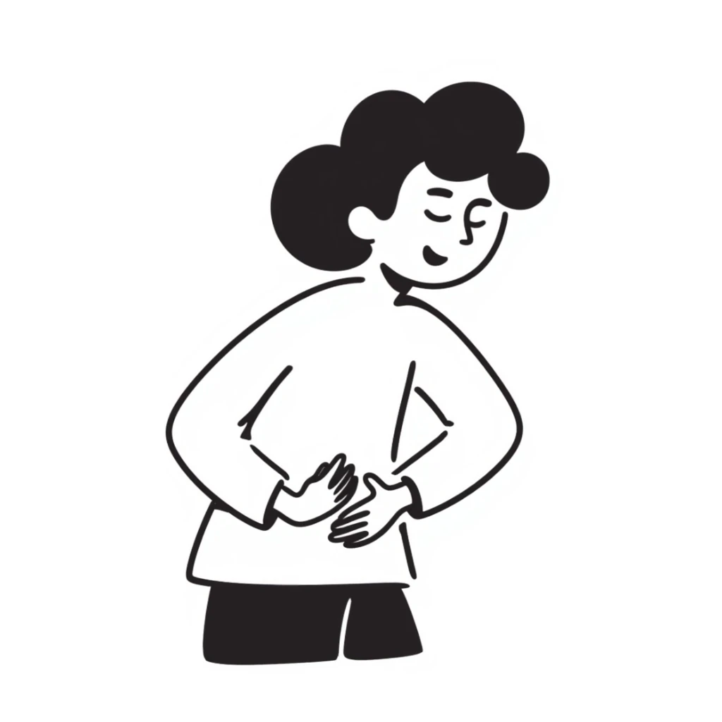 a person with stomach ache sticker