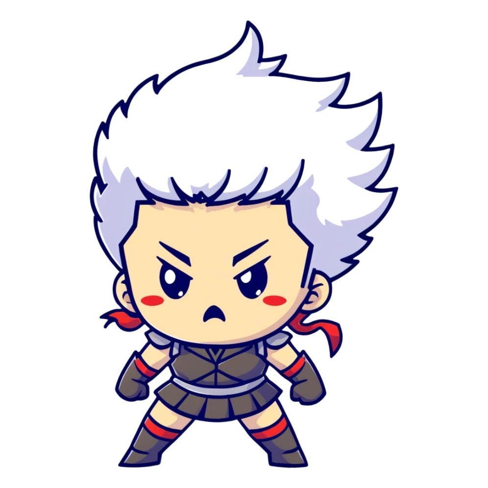 magical heroine chibi emote angry with steam puffs sticker