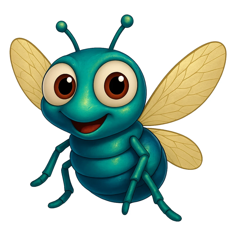 can you make the fly wings more yellowish like on a real fly, trasparent background and add the missing wing sticker