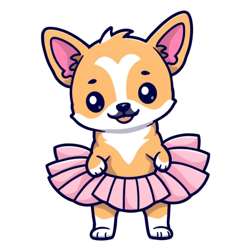 Chihuahua with a tutu sticker